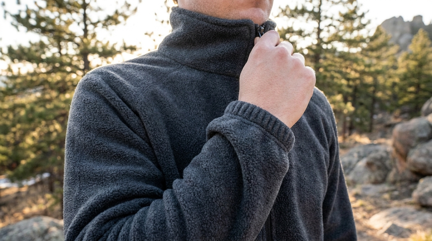 warm fleece jacket snug tailored
