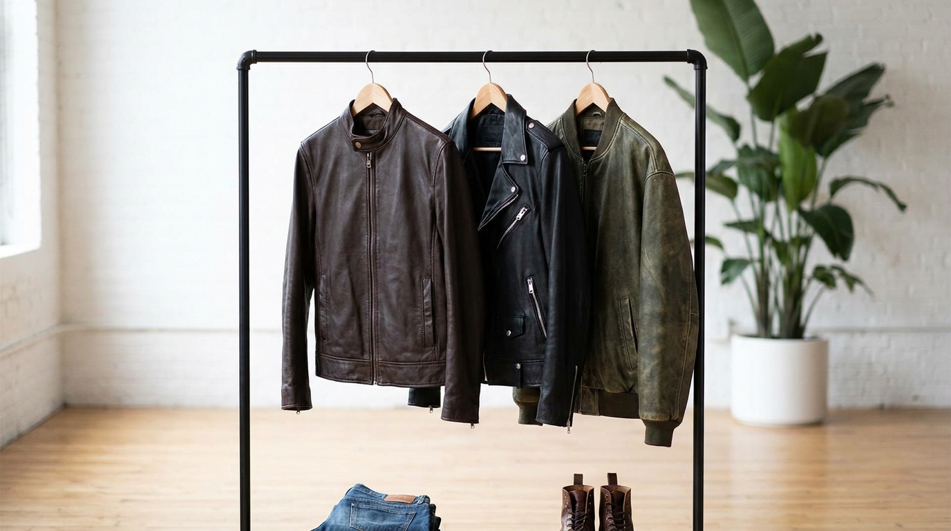 leather jacket cafe racer bomber