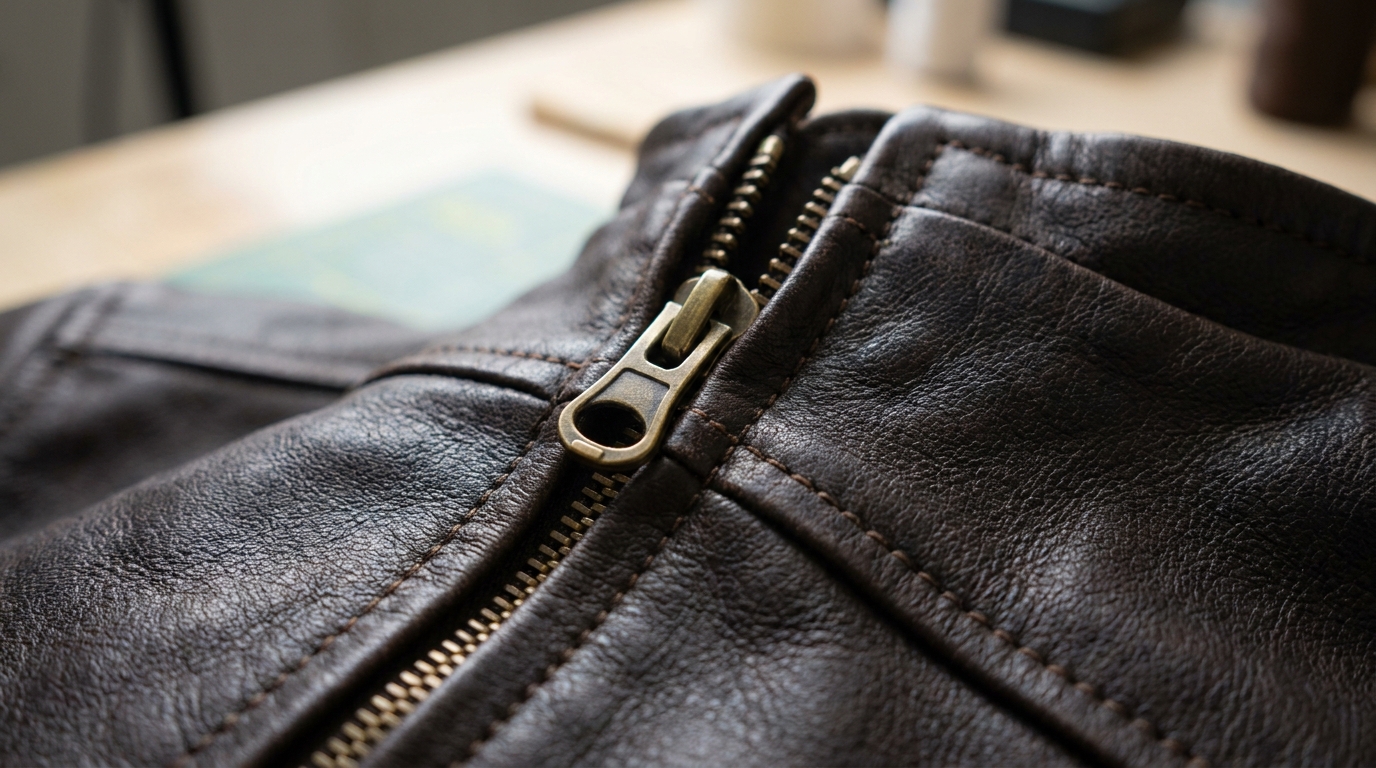 leather jacket metallic reinforced
